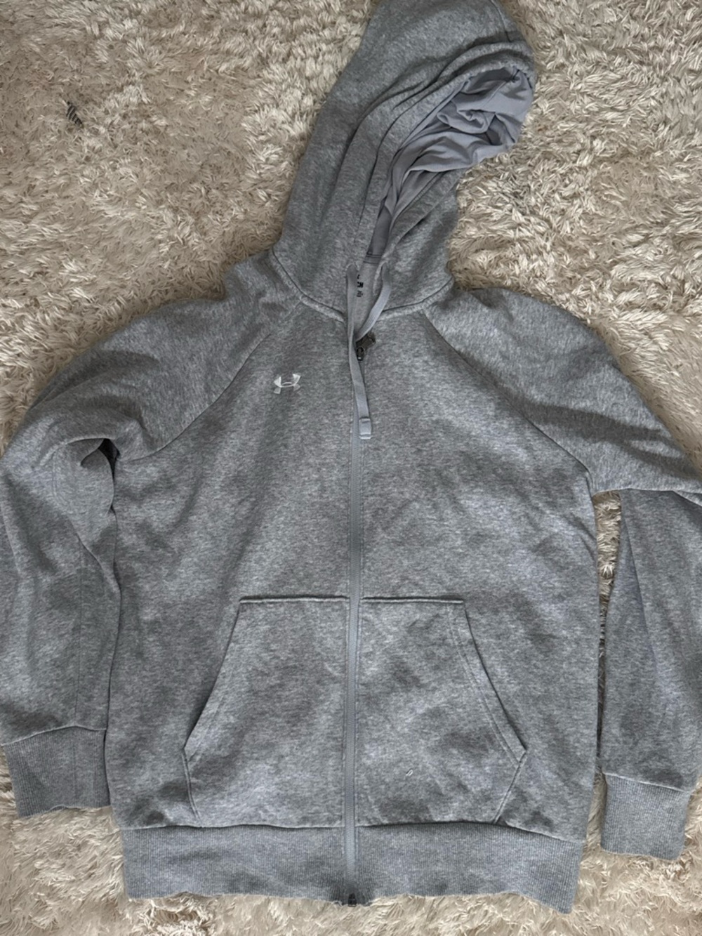 Under Armour Men’s Light Gray Full-Zip Hoodie